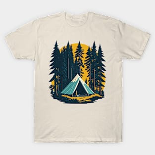 Camping tent in the forest T-Shirt